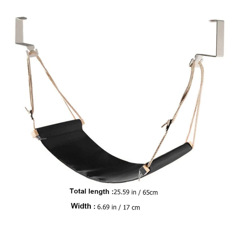 Operitacx Foldable Foot Hammock for Desk Black Foot Sling Office