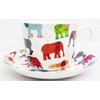 Fromeuropewithlove Elephants Breakfast Cup & Saucer Fine Bone China Patched