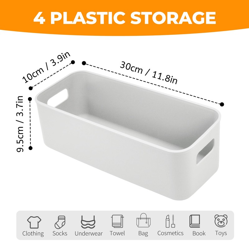 LYLIDIA Pack of 4 Storage Box Organiser Box Container 30