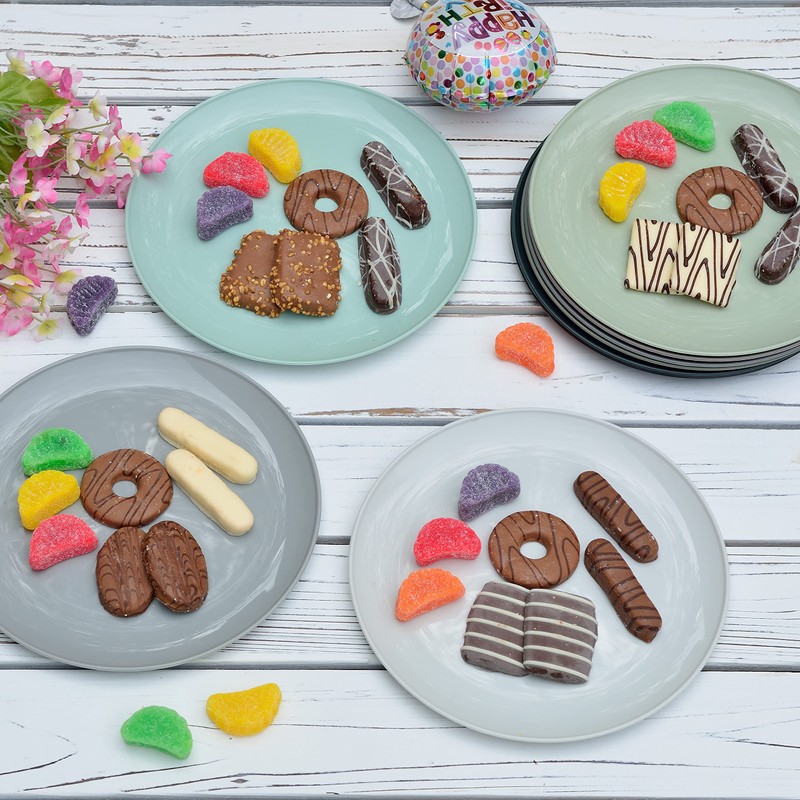Youngever 9 Pack 20CM Re-usable Plastic Plates, Small Plates, Salad