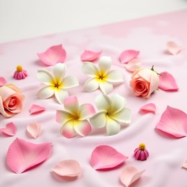 2 Pcs 2.7 Inch Plumeria Hair Clip Hawaiian Foam Flower Hair Clips Frangipani Artificial Foam Hair Clips for Women Girls Luau Beach Hawaii Tropical Bridal Wedding Party Decorations, Hair Accessories
