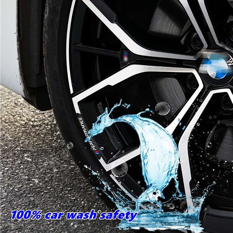 4PCS 3D Wheel hub Stickers Decorative Stickers M Sticker car