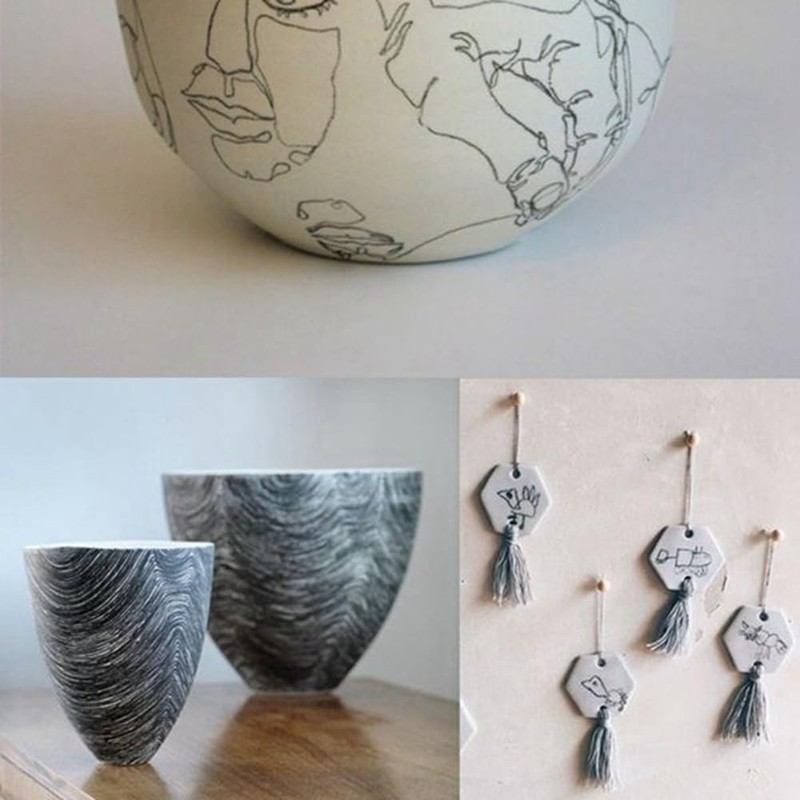 Luntfeiy Pack of 6 Underglaze Pens for Ceramic for Decorating