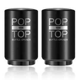 2PCS Automatic Beer Bottle Opener with Magnetic Cap Catcher, Pop-the-Top Stainless Steel One Handed Lid Opening Spring Loaded Push&Pop for Kitchen Bar Home Restaurant Utensils Beer Accessories Gift