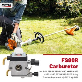 NIMTEK FS80R Carburetor Rebuild Kit for Stihl FS80 FS85 FS85R KM80 KM85 HS75 HS80 HS85 FS74 FS75 FS76 FC80 HT75 C1Q-S157 String Trimmer Weedeater
