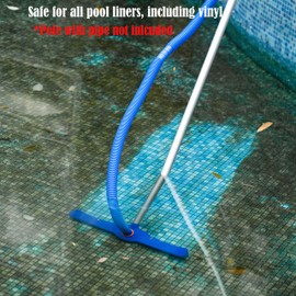 Quickway Imports 20" Vacuum Head Swivel Hose Connection Durable Nylon Bristles Heavy-Duty Brush for Inground & Above-Ground Pool Compatible with 1-1/4 to 1-1/2" Pipe EZ Clip Handle for Easy Attachment