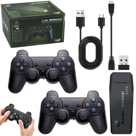 Consola Retro Game Stick 4k,Consola de Videojuegos Retro ,Mini Consola inalámbrica USB HD Game Stick TV Consola de Juegos incorporada 20000 Juegos U Treasure Consola de Videojuegos Double Playe