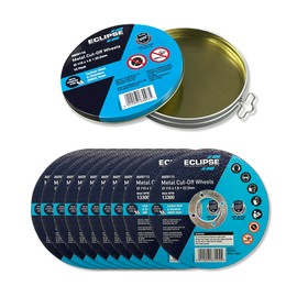 Eclipse Professional Tools A60V115 Ultra-Thin Cutting Discs 115 x 1.0 x 22.23mm - Precision Cuts, Minimal Heat, Reduced Material Loss, Ideal for Metal, Ceramic, Glass, and Composites - 10 x Blades