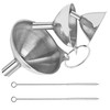 3pcs Stainless Steel Funnel Set – Kitchen Funnels with Removable