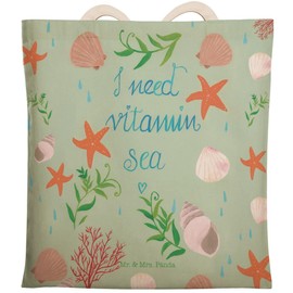 Mr. & Mrs. Panda Shopping Bag Vitamin Sea - Gift, Swimmer Gift, Outdoor, Floral Decoration, Bag, Lake, Tote Bag, Holiday by the Sea, Fabric Bag, Shopper, Nature, Shoulder Bag, Adventure, neutral