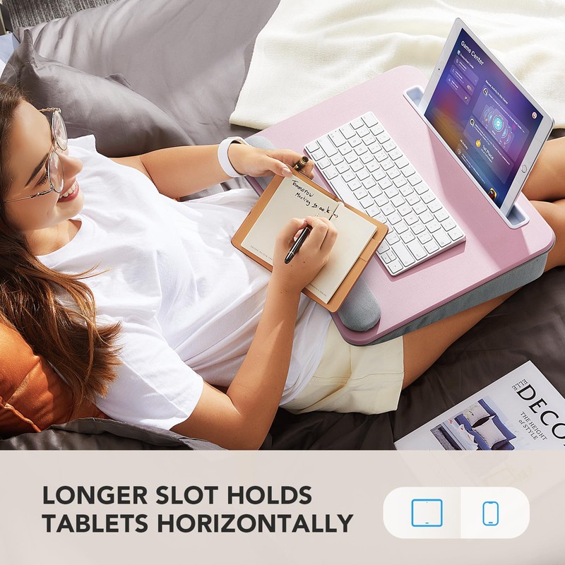 HUANUO Lap Laptop Desk - Portable Lap Desk with Cushion,