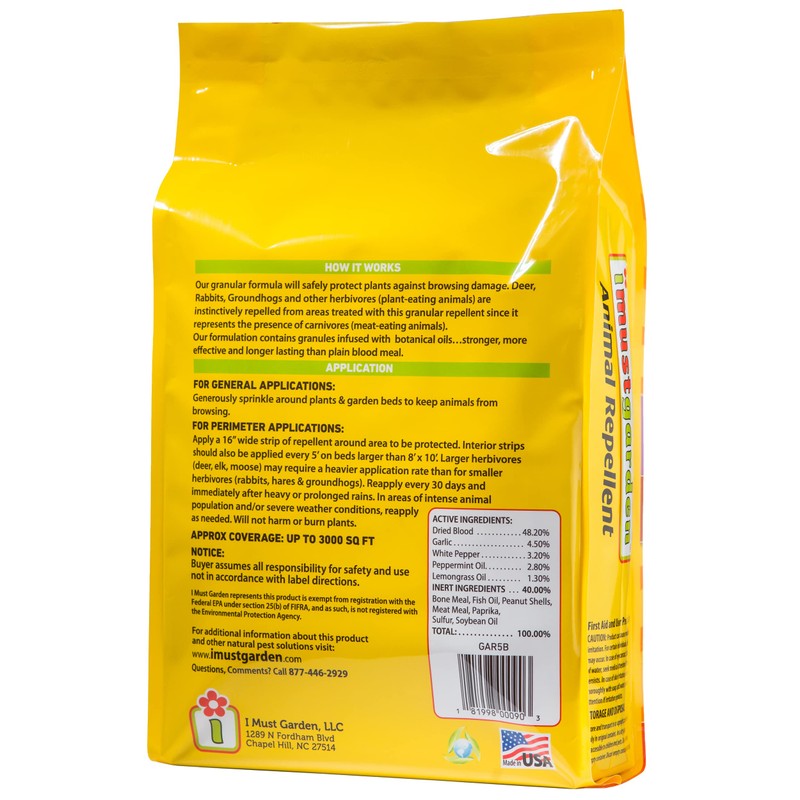 I Must Garden Deer, Rabbit and Groundhog Repellent: All-Weather Granular