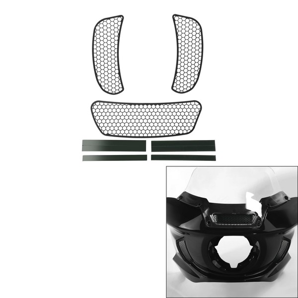 TCMT Front Fairing Mesh Vent Screen Grills Fit For Harley
