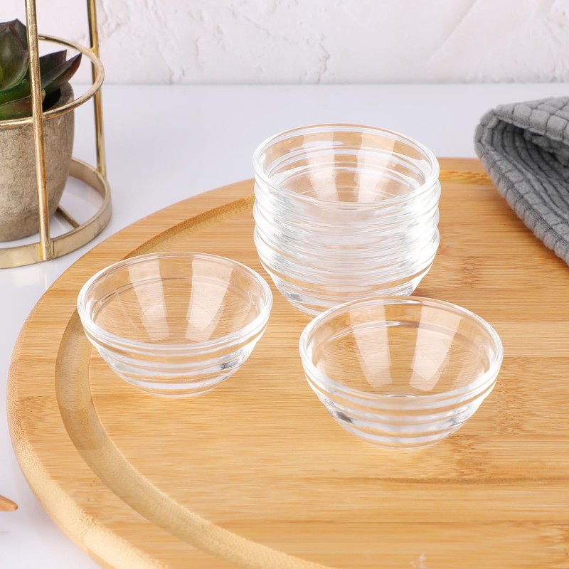 Small Prep Mixing Bowls: 2.3x1.1Inch Mini Prep Bowls Stackable Glass