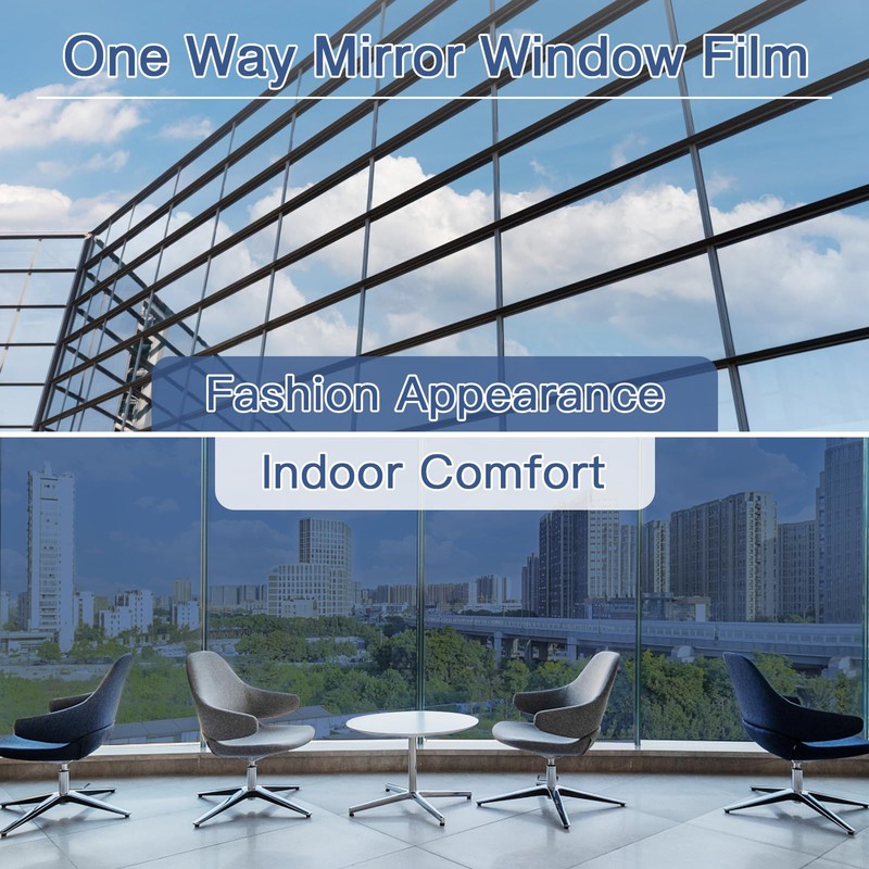 Haton Window Privacy Film One Way Window Tint for Home,