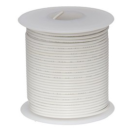 Remington Industries 18UL1007STRWHI25 18 AWG Gauge Stranded Hook Up Wire, 25 feet Length, White, 0.0403" Diameter, UL1007, 300 Volts
