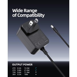 27V AC Charger Fit for Prettycare Vacuum Cleaner W400 W200 W300 W100 P3 P4 P1 Cordless Stick Vacuum Cleaner Replacement Power Supply Adapter Cord