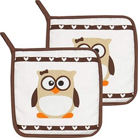 Kracht Pot Holder Owls 20 x 20 cm Pack of 2