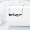 DAYLINLOVE Wave Necklace 925 Sterling Silver Turquoise Wave Pendant Ocean