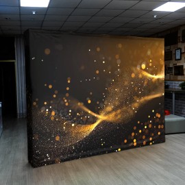 Tongjie New Style Fabric Backdrop Display Wall Support Design Customized Suit for Outdoor Activities and ShowsColor: Aluminum alloy frame, Size: 10x8ft 300x225cm