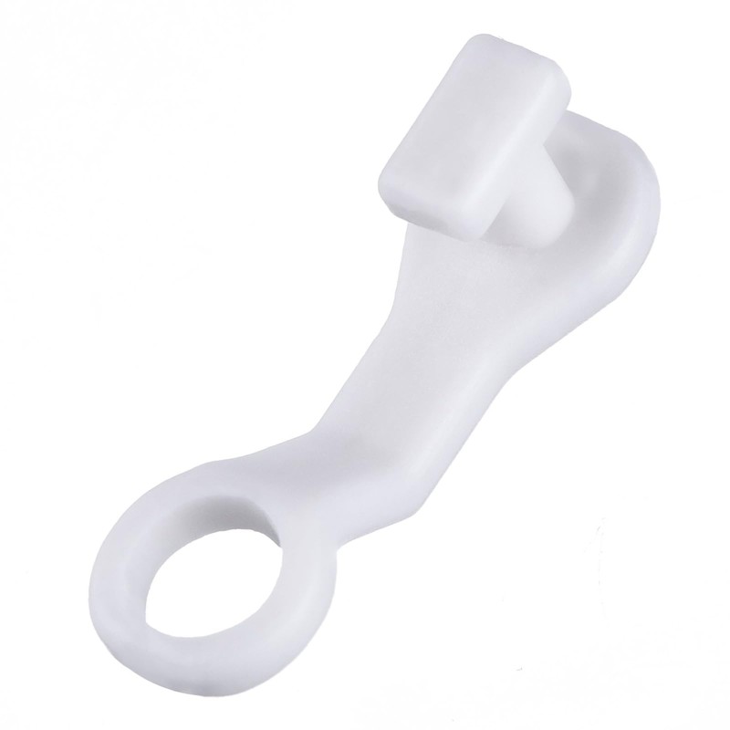 Curtain Glider Hooks White Plastic Curtain Hook, Pack of 50