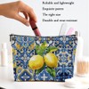 4pcs Lemon Cosmetic Bags for Women, Italy Pattern Design Aesthetics