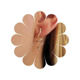 TseenYi Gothic Snake Dangle Drop Earrings Gold Snake Earrings Vintage Serpent Dangle Earrings Swirl Snake Drop Earrings Long Serpent Studs Earrings Sanke Animal Earrings