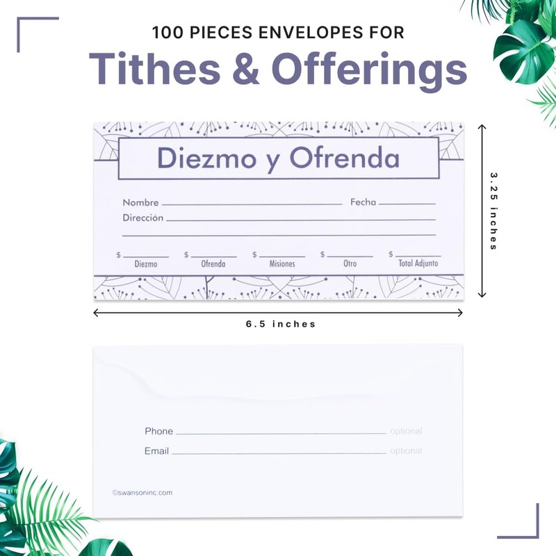 Swanson Christian Products Offering Envelope Spanish Church Envelopes Diezmo y