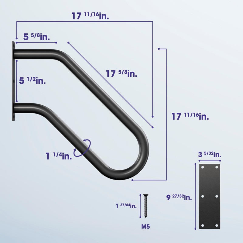 Xesi Wall Mount Handrails for Outdoor Steps with DIY Installation