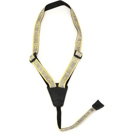 D'Addario Cradle Ukulele Strap - Ukulele Straps with Rubber Hooks - No Drilling Ukulele Strap - Paisley, Yellow/Purple