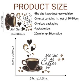 THXFUNAREA Wandtattoo Kaffeetasse Kaffee, Wandsticker Kaffeetasse, Wandaufkleber Kaffee Tassen, Coffee Wandsticker Für Küche Esszimmer Büro Cafe Deko Kaffeestube Wandkunst