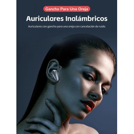 Yoidesu Auriculares Inalámbricos, V5.0 Bluetooth Conducción Ósea Manos Libres, Cancelación de Ruido Auriculares de Una Sola Oreja Gancho para la Oreja con Micrófono Incorporado para