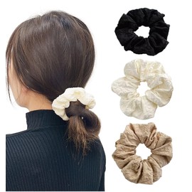 [Herbeluemily] シュシュ ヘアゴム シンプル おしゃれ ヘアアクセサリー 3個セット