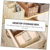 VILLFUL Stackable Storage Box Rattan Basket Lids Desktop Storage Organizer