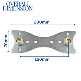 Wärmer System Shower Fixing Plate Kit for Shower Bar Mixer with 15x3/4 inch Connectors