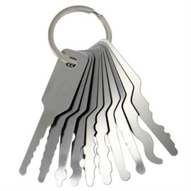 10pcs Jiggler Keys Lock Pick Stainless Steel Pin Tumbler Wafer Passkey for Double Sided Lock