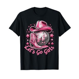 Western Cowgirl Rodeo Disco Retro Bachelorette Party T-Shirt, Small, Black