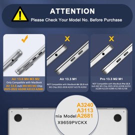 MOSISO Funda Compatible con MacBook Air 13.6 Pulgadas 2025-2022 M4 A3240 M3 A3113 M2 A2681 Case,Carcasa Rígida de Plástico&Cubierta de Teclado&Protector de Pantalla&Bolsa, Azul Cielo Cristal