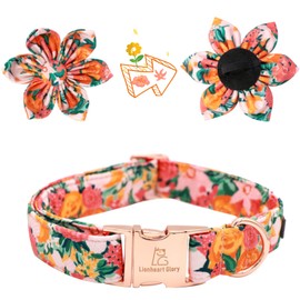 Lionheart Glory Dog Collar, Dog Collar with Flower, Cute Floral Pattern Pet Collar Adjustable Dog Collar for Large Dogs