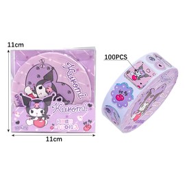 100 Sheets Cartoon Character Animal Cute Stickers Roll Kids Girls Girls Waterproof Stickers Cosplay Decorative Stickers