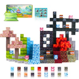 Homikidy Magnetic Blocks,112PCS Build Mine Magnet Magic Portal World,Creative Toy for 3+ Years Old Girls Boys, Montessori Sensory STEM Preschool Outdoor Toddler Toys