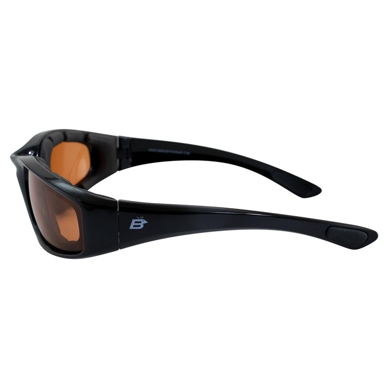 Birdz Eyewear Oriole Padded Motorcycle Riding Sunglasses Black Frame with