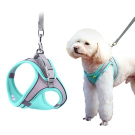 QKEPCY Dog Harness Reflective Harness Dog Escape Proof Dogs with Handle Chest Harness Padded Breathable Dog Vest Panic Harness (M)