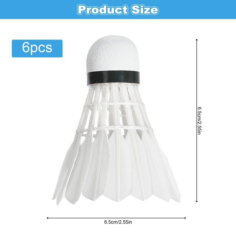 Rthynti 6Pcs Shuttlecocks Badminton, Professional Duck Feather Badminton, Shuttlecocks with