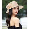 HilyBony Kentucky Wide Brim Hat for Women Organza Derby Hat