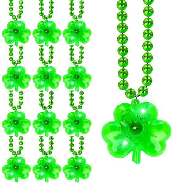 EOBOH St Patricks Day Beads Accessories, 12PCS Light up St.