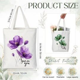 Sieral 10 Pcs Canvas Tote Bags Bulk Inspirational Tote Bag with Zipper Thank You Gifts with Zipper for Women Men Gifts(You Are)