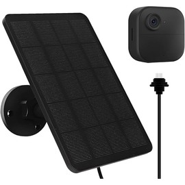 Solar Panel for Blink Camera Outdoor, 4W Solar Panel with USB-C Port Compatible with Blink Outdoor 4 (4th Gen) Camera, Solar Panel for Blink Camera with Rubber Plug, IP65 Waterproof, 13.12ft Cable
