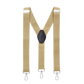 MASADA Men's Braces with Robust Lobster Clasp Fully Adjustable 3.5 cm Wide and up to 195 cm Height, beige