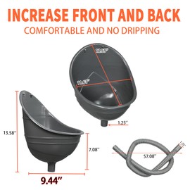 Waterless Urinal Garage Urinal for Men Plastic Urinals for Men, Urine Diverter Outdoor Urinal Wall-Mounted Urinals For Men Bathroom, No-Drill Lnstallation Self-Adhesive Mens Urinal